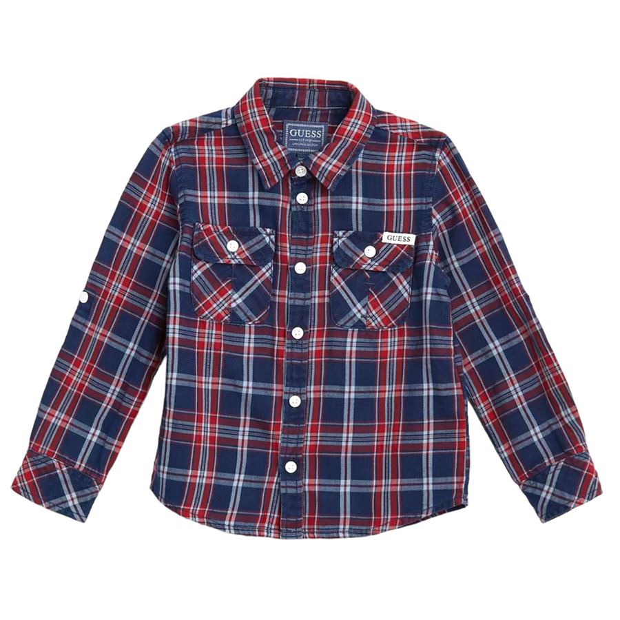 INDIGO YD TWILL ADJ LS SHIRT Guess Kids | N3BH01/D52G1L71I